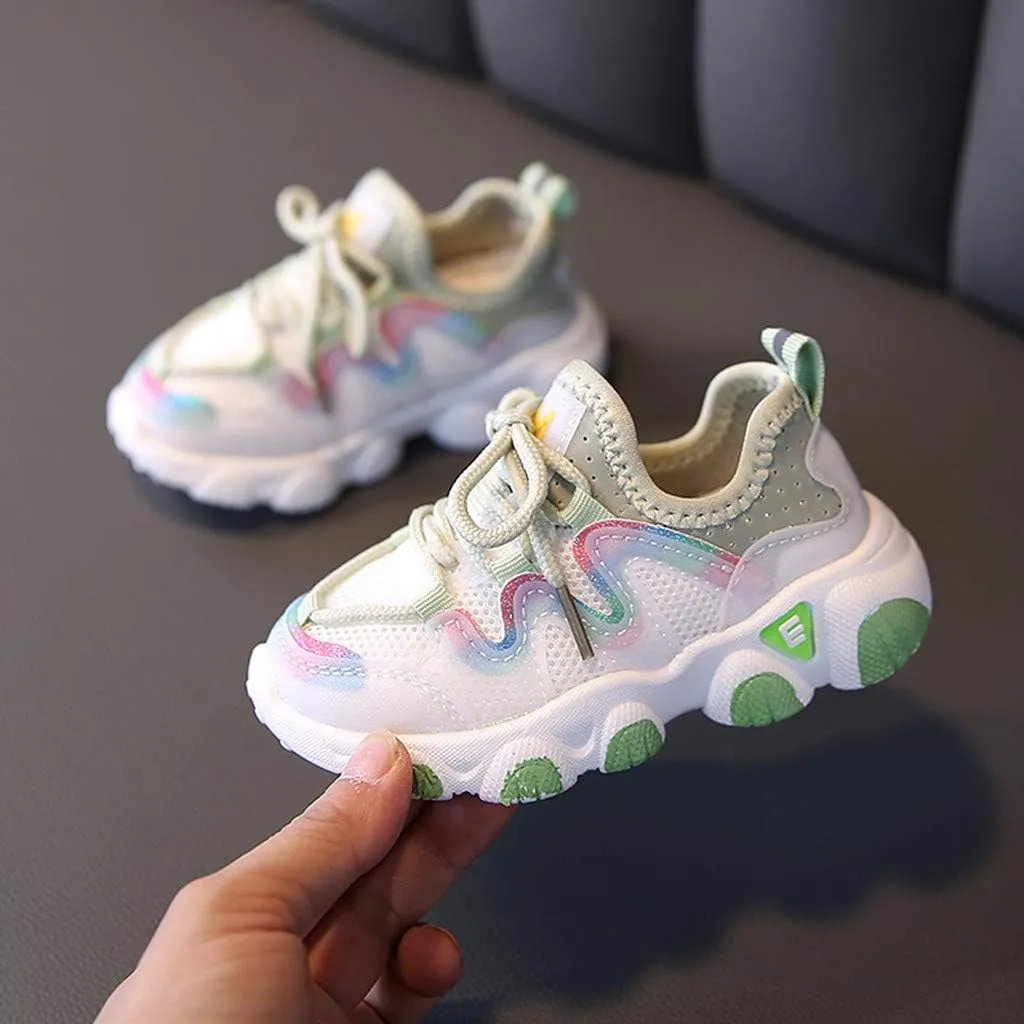 5 Toddler Boy Shoe Baby Soft Up Shoes Toddler Breathable Infant Kids Girls Lace Mesh Boys High Top Dress Shoes
