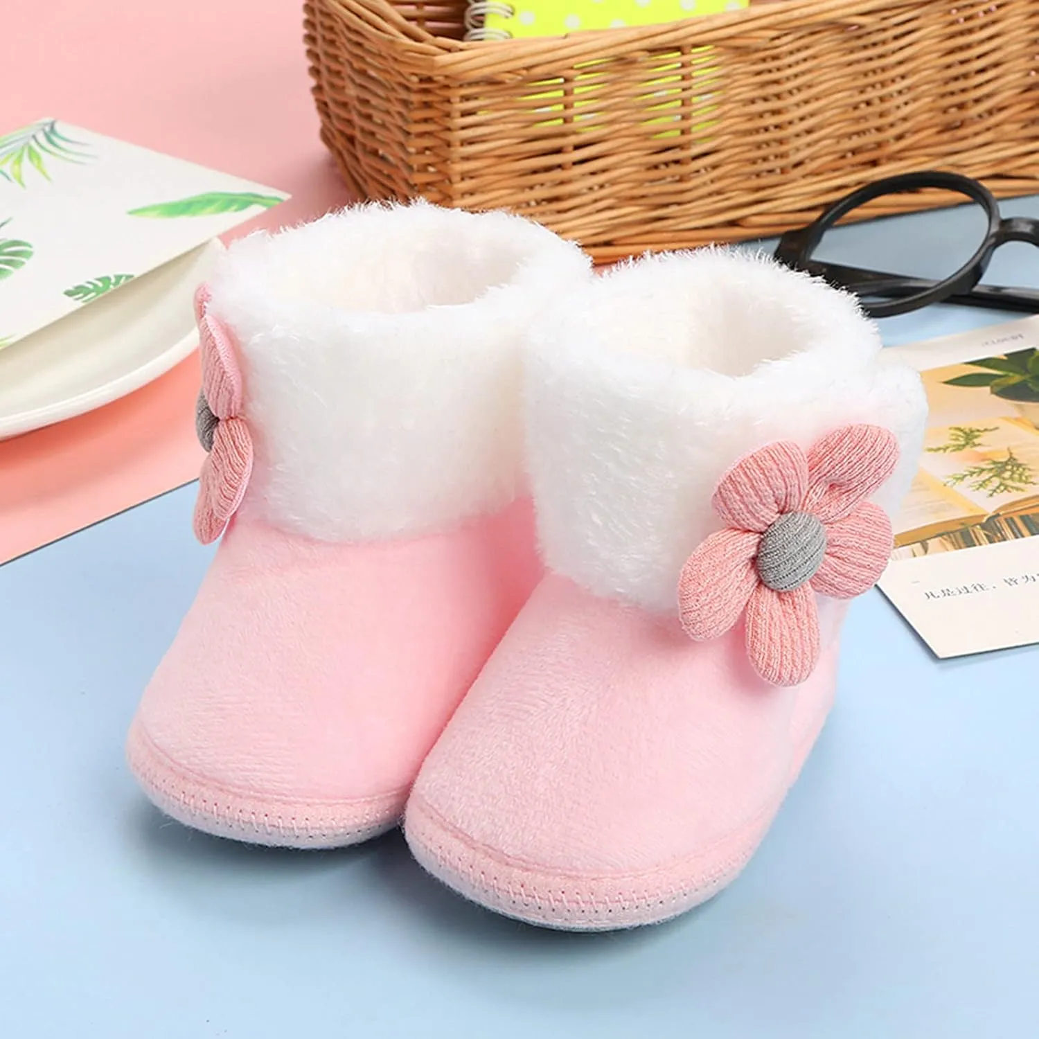 9 Month Baby Boy Boots Baby Cotton Shoes Toddler Shoes Fleece Warm Boots Shoes Fashion Printing Non Slip Breathable Nude Boots Baby Cowboy Boots Boys