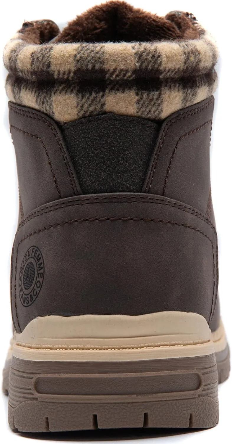 ANJOUFEMME Womens Hiking Snow Winter Boots - Outdoor Waterproof Lightweight Ankle Boots for Women Work Backpacking Boots FNW110-FNW08-BEIGE-6