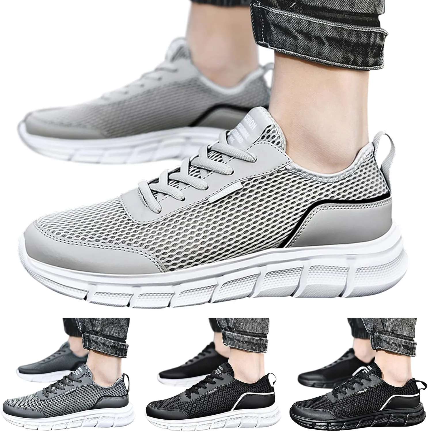 Arch Support Fitness Sneaker for Men Lightweight Breathable Walking Shoe Gym Tennis Sport Jogging Walking Shoes