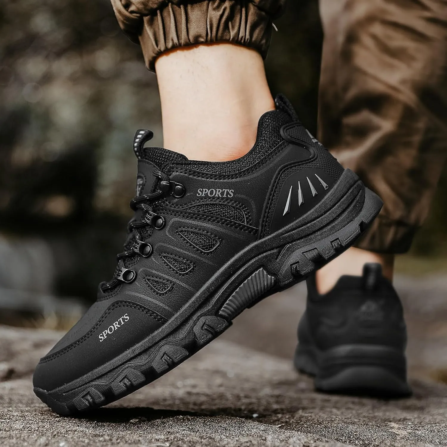 Arch Support Hiking Shoes for Men Breathable Casual Comfortable Walking Sneaker Lightweight Work Shoes for Men