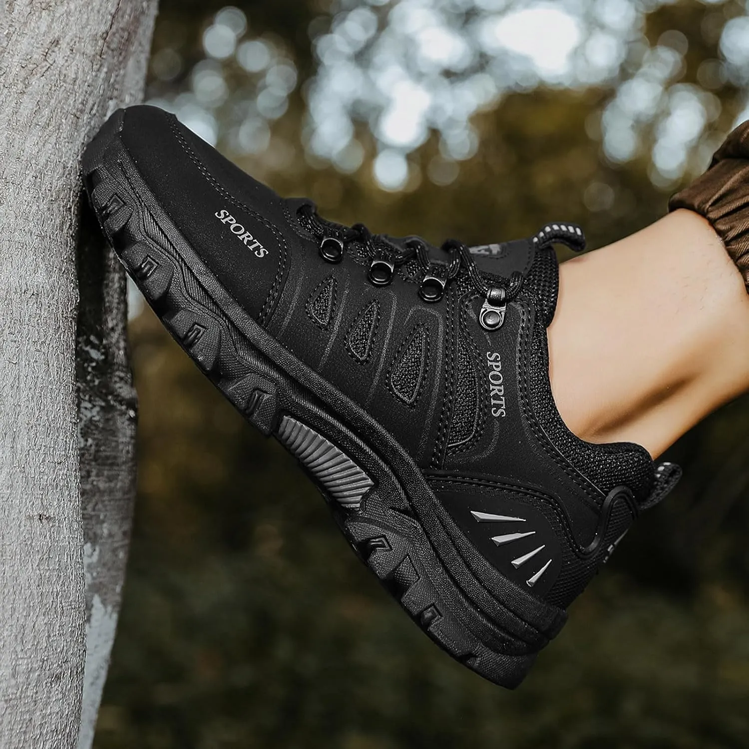 Arch Support Hiking Shoes for Men Breathable Casual Comfortable Walking Sneaker Lightweight Work Shoes for Men