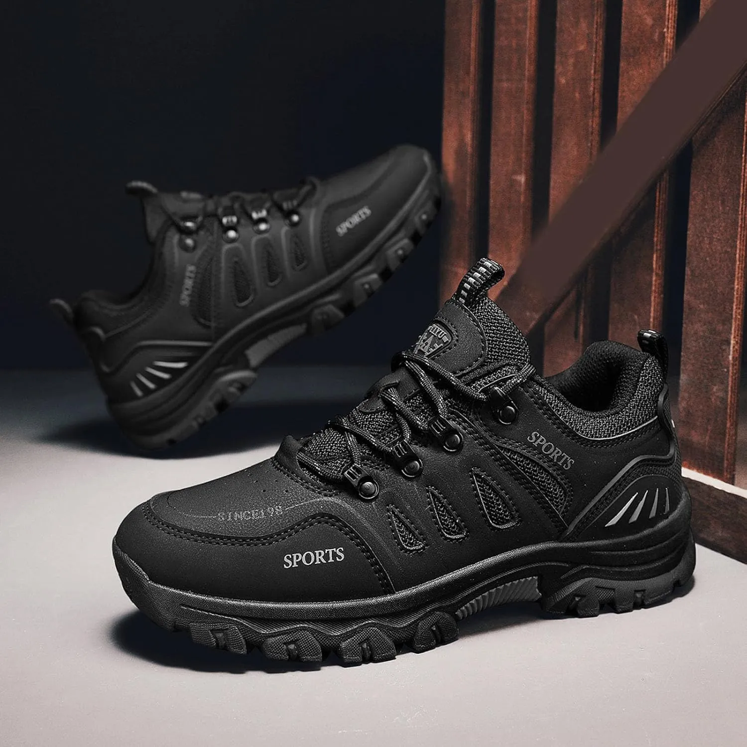 Arch Support Hiking Shoes for Men Breathable Casual Comfortable Walking Sneaker Lightweight Work Shoes for Men