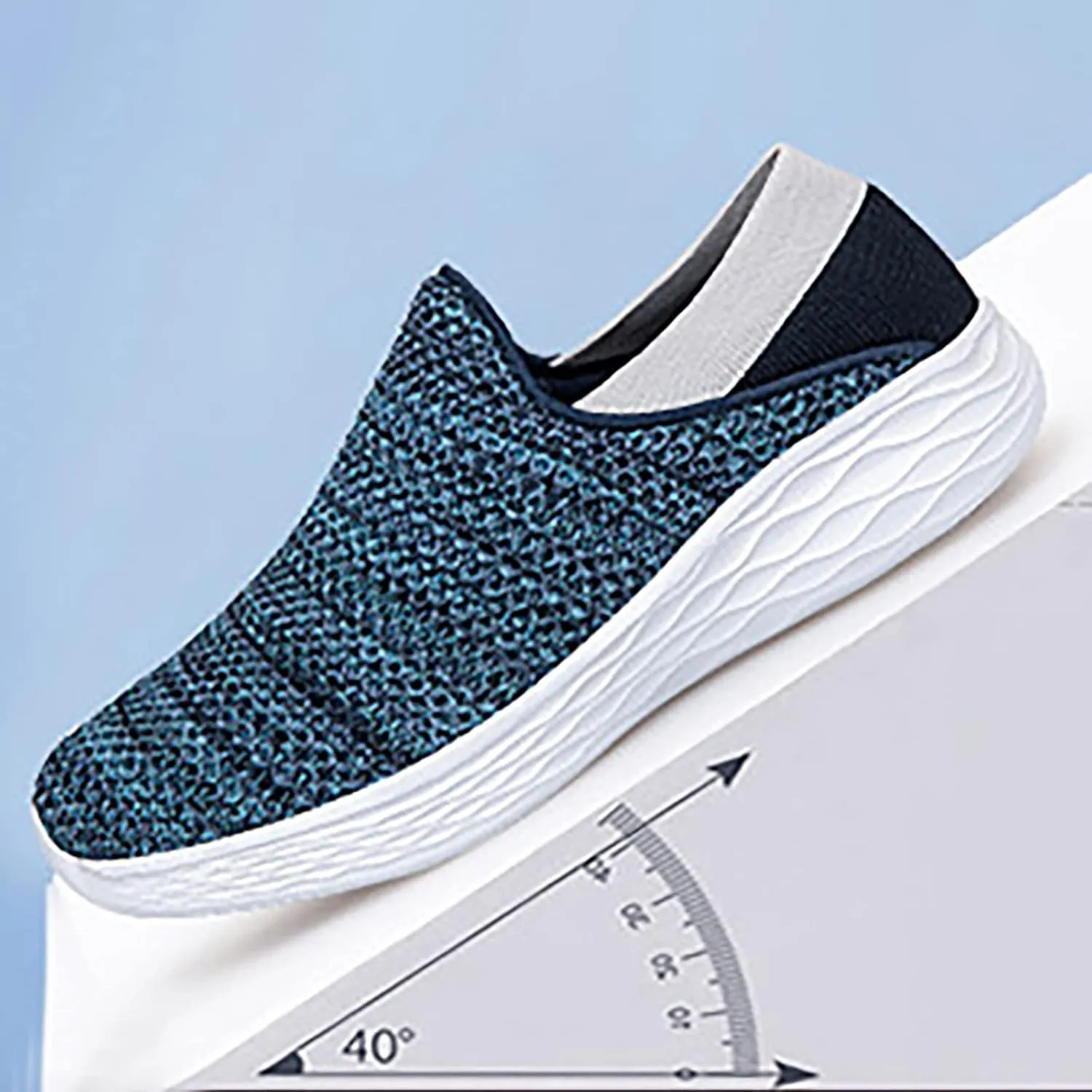Arch Support Hiking Shoes for Men Lightweight Breathable Slip On Running Shoe Outdoor Non Slip Jogging Sneakers
