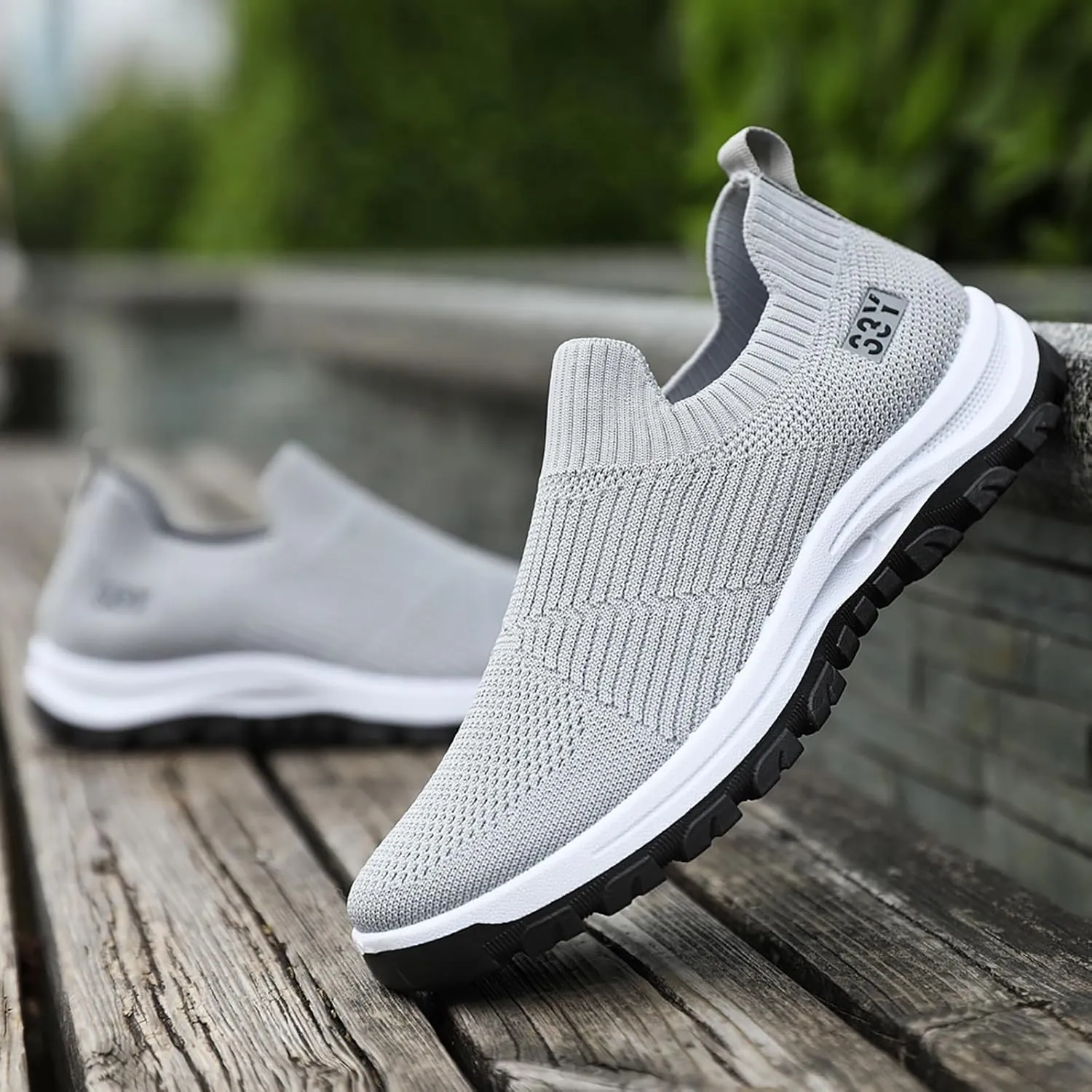 Arch Support Hiking Shoes for Men Lightweight Sport Gym Jogging Walking Sneaker Convenient Elderly Slip on Shoes