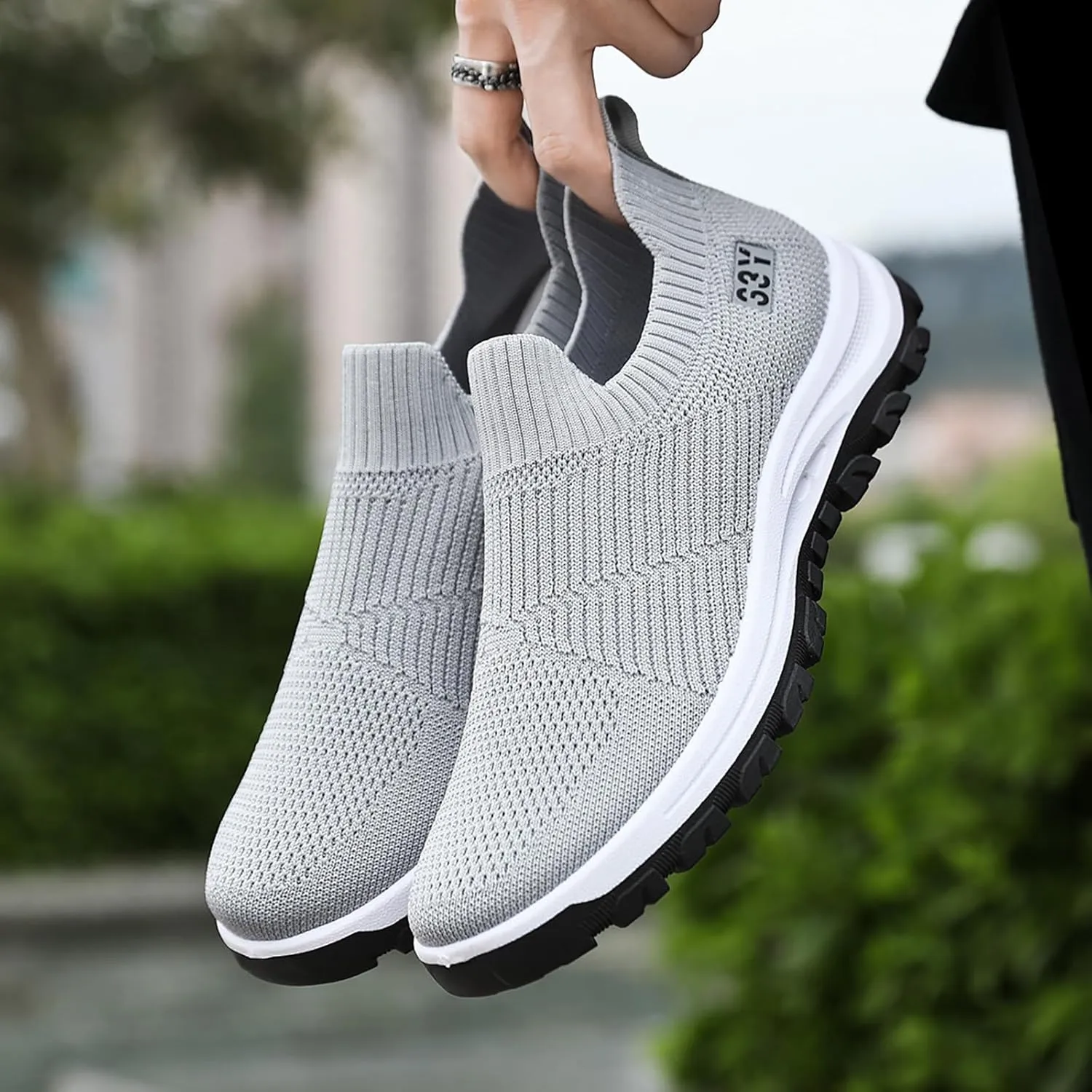 Arch Support Hiking Shoes for Men Lightweight Sport Gym Jogging Walking Sneaker Convenient Elderly Slip on Shoes