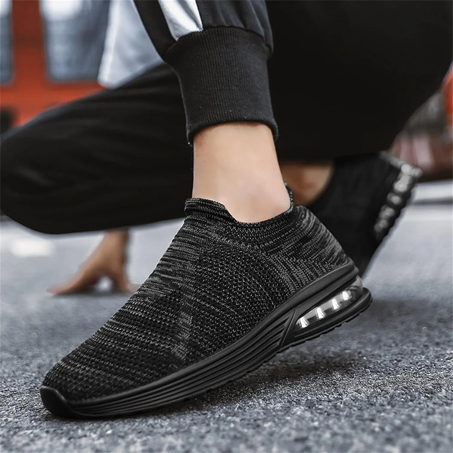 Arch Support Sports Shoes for Men Breathable Elastic Fly Woven Mesh Sneaker Arch Support Walking Shoes for Men