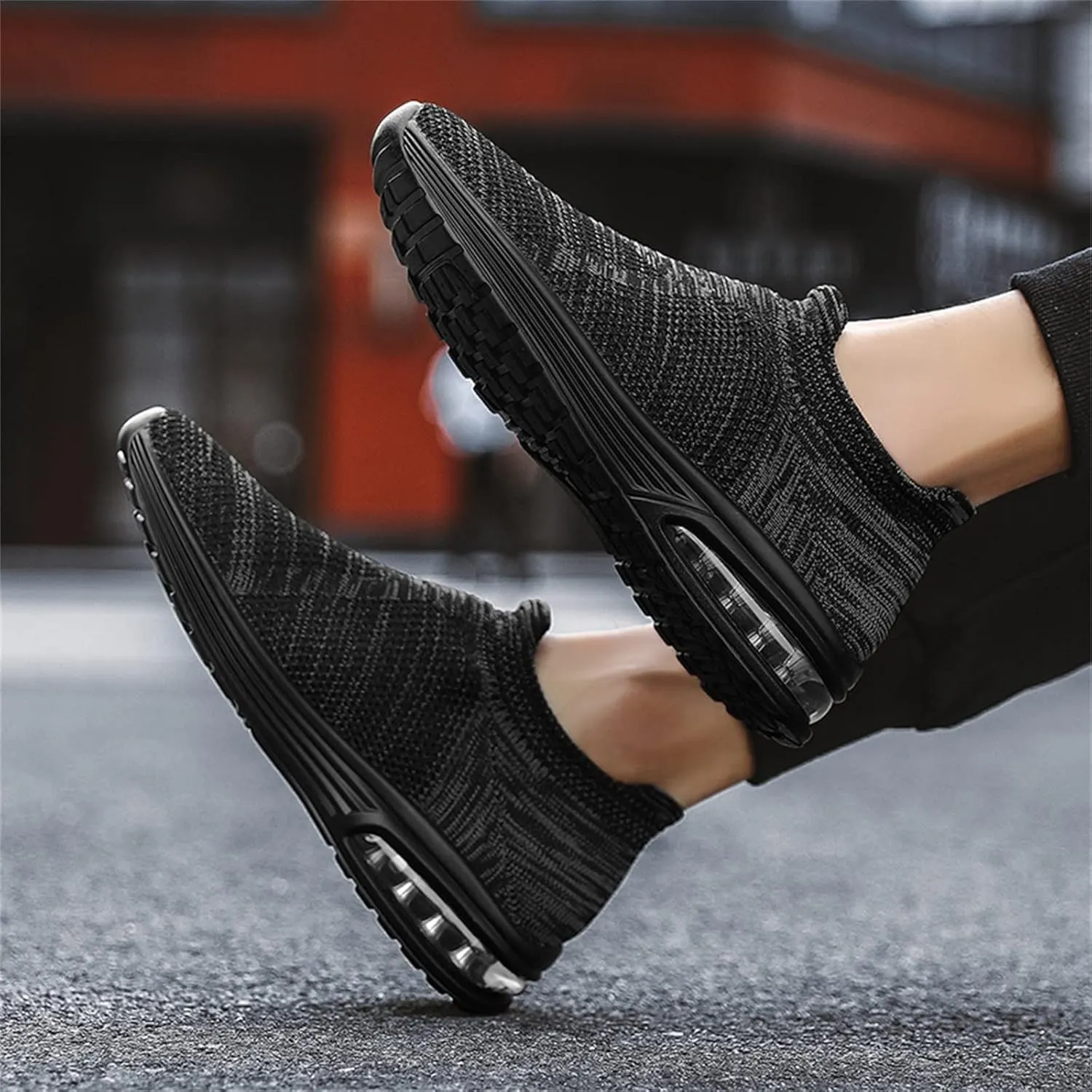 Arch Support Sports Shoes for Men Breathable Elastic Fly Woven Mesh Sneaker Arch Support Walking Shoes for Men