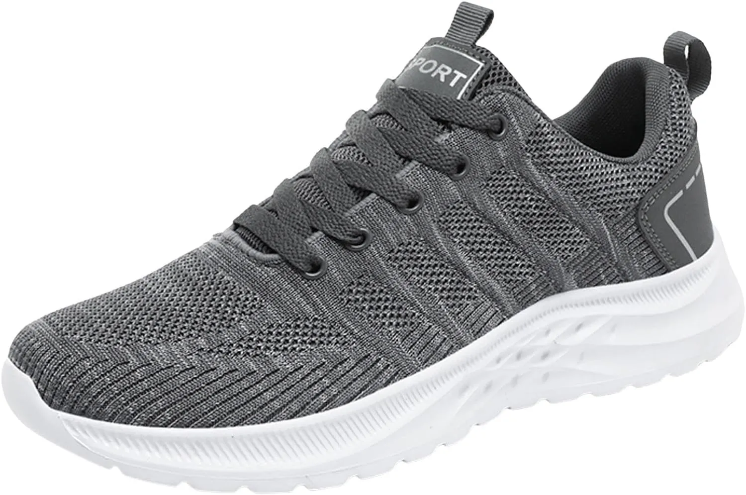Arch Support Walking Shoes for Men Lightweight Breathable Walking Shoe Gym Tennis Soft Flat Soled Elderly Shoes