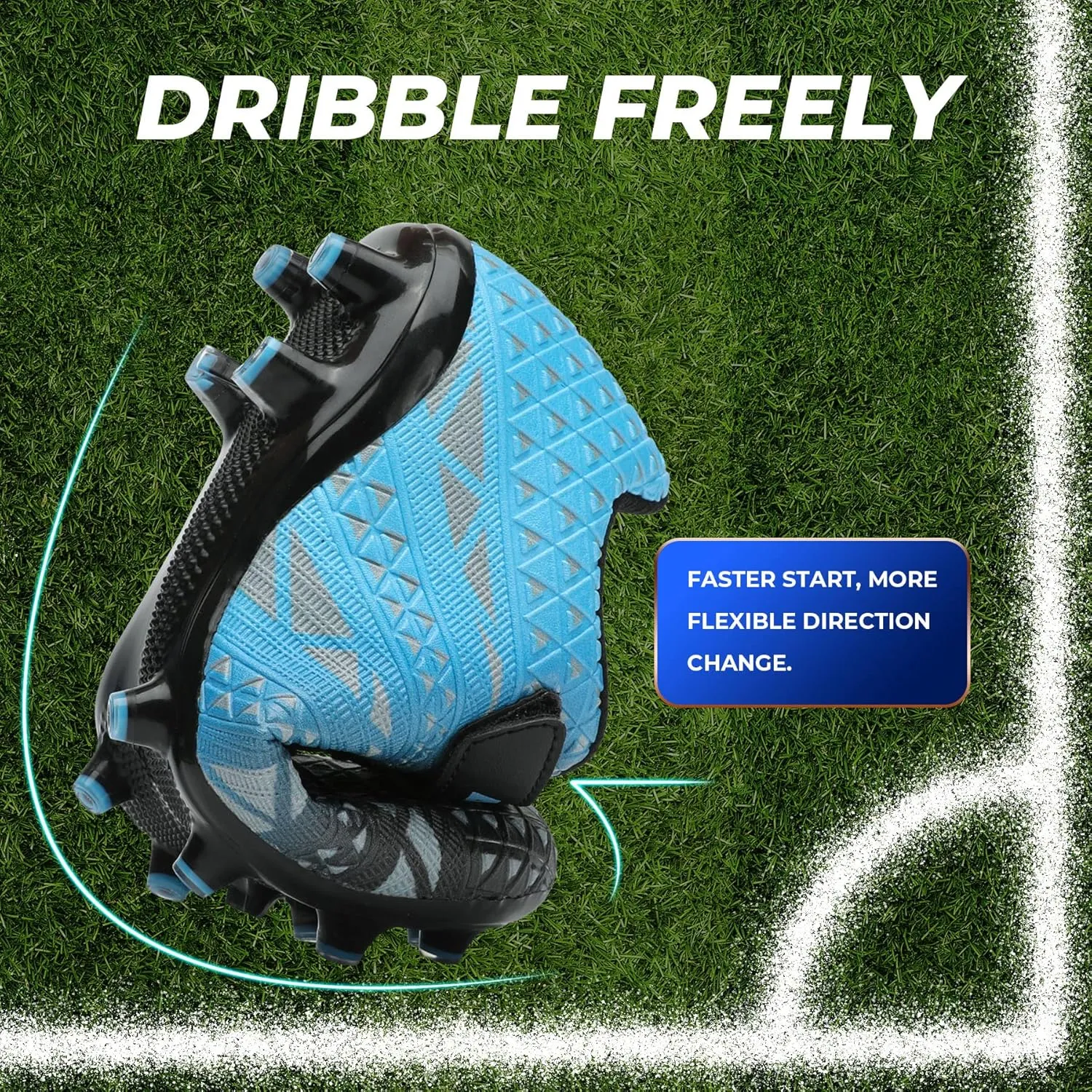 ASHION Kids Soccer Cleats Boys Girls Soccer Shoes Firm Ground Football Shoes for Indoor Outdoor Size (Little Kid/Big Kid)