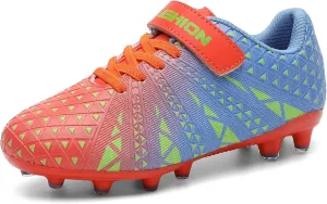 ASHION Kids Soccer Cleats Boys Girls Soccer Shoes Firm Ground Football Shoes for Indoor Outdoor Size (Little Kid/Big Kid)