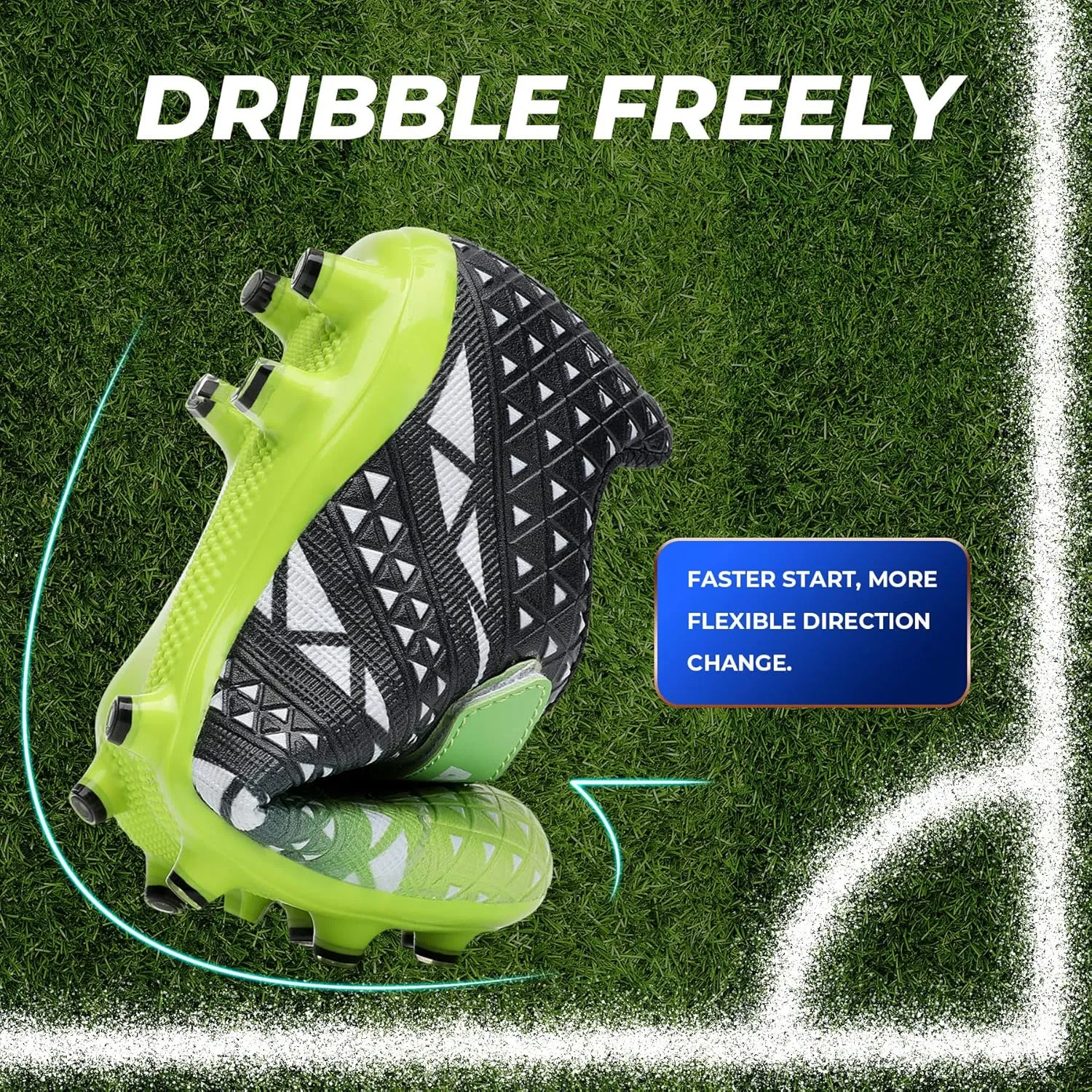 ASHION Kids Soccer Cleats Boys Girls Soccer Shoes Firm Ground Football Shoes for Indoor Outdoor Size (Little Kid/Big Kid)
