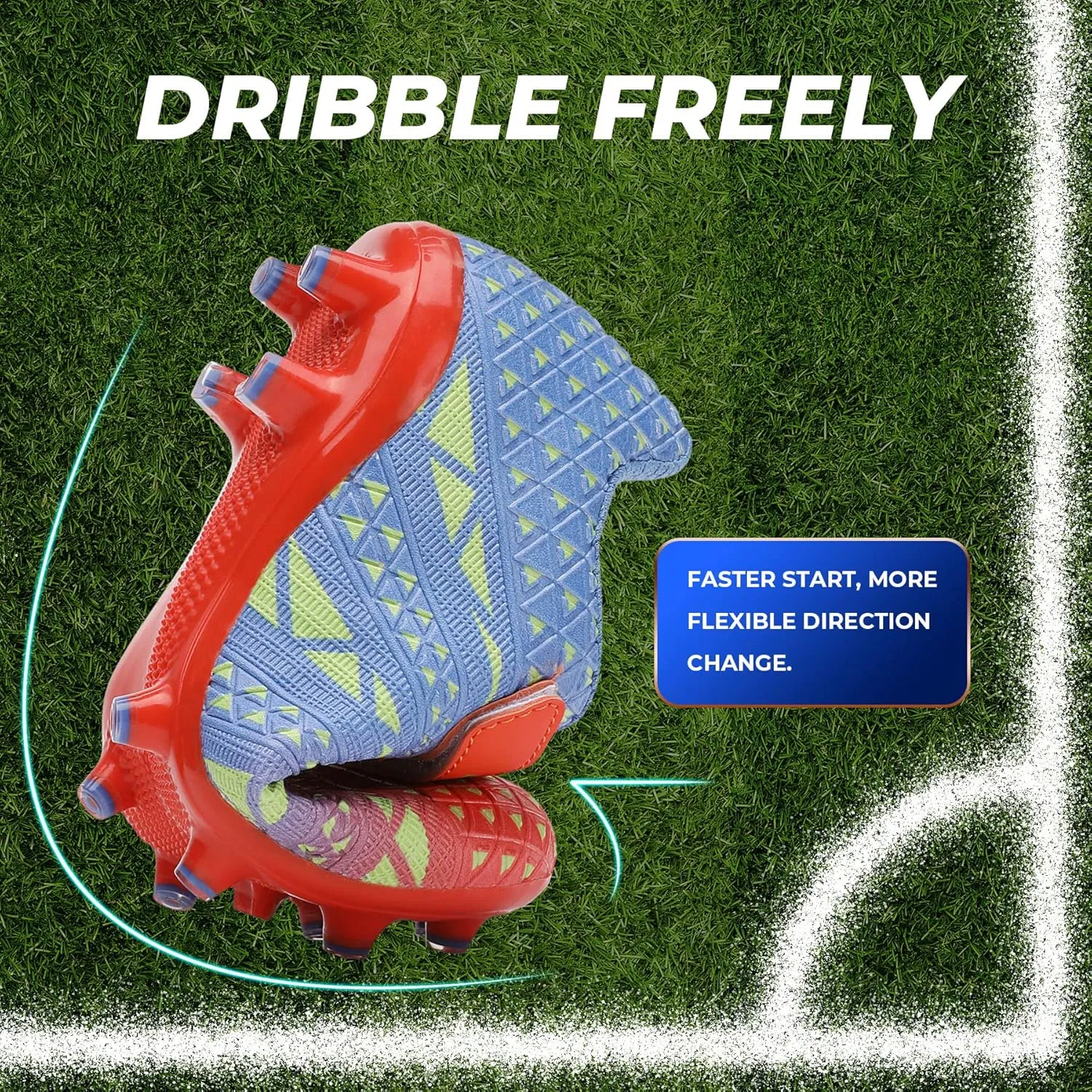 ASHION Kids Soccer Cleats Boys Girls Soccer Shoes Firm Ground Football Shoes for Indoor Outdoor Size (Little Kid/Big Kid)