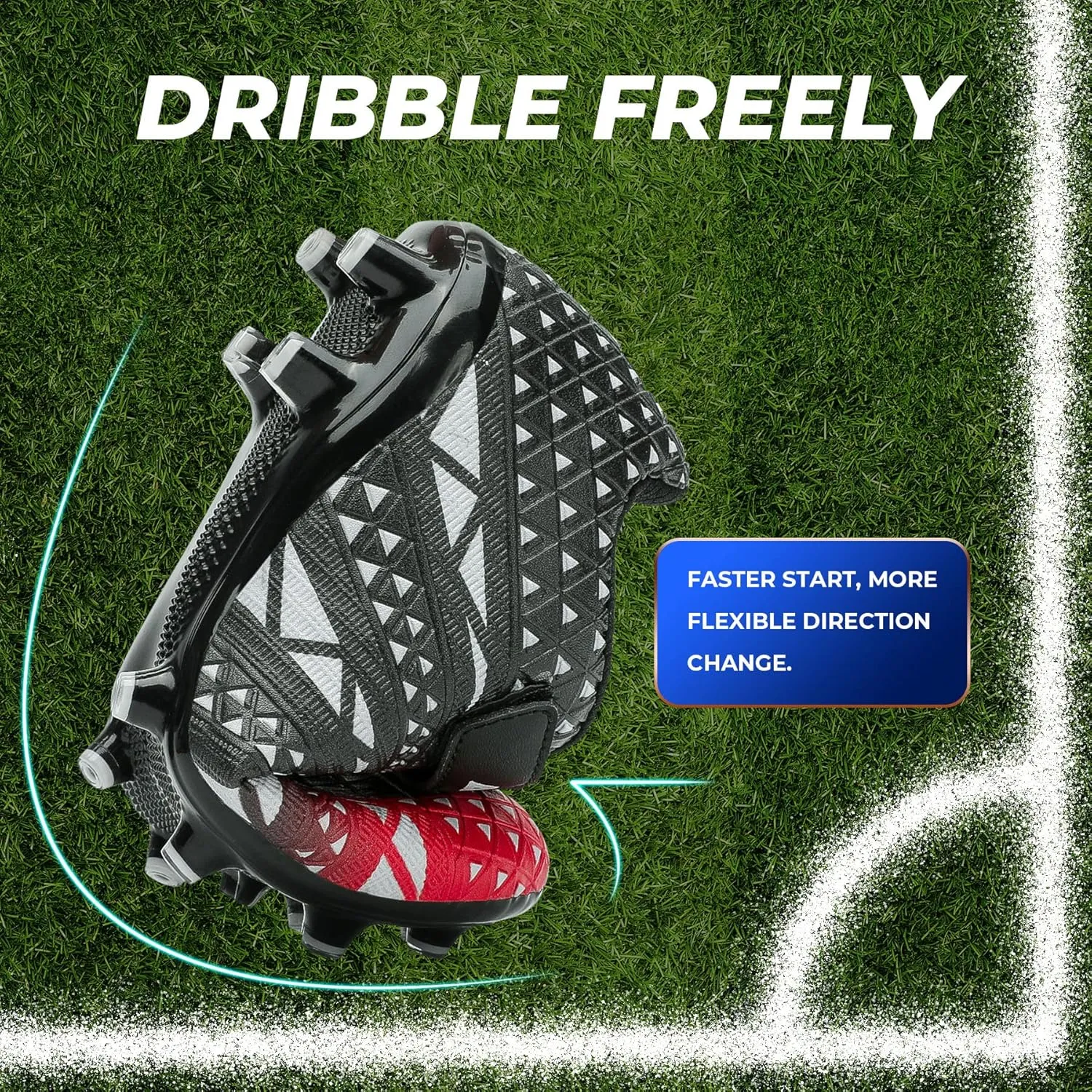 ASHION Kids Soccer Cleats Boys Girls Soccer Shoes Firm Ground Football Shoes for Indoor Outdoor Size (Little Kid/Big Kid)