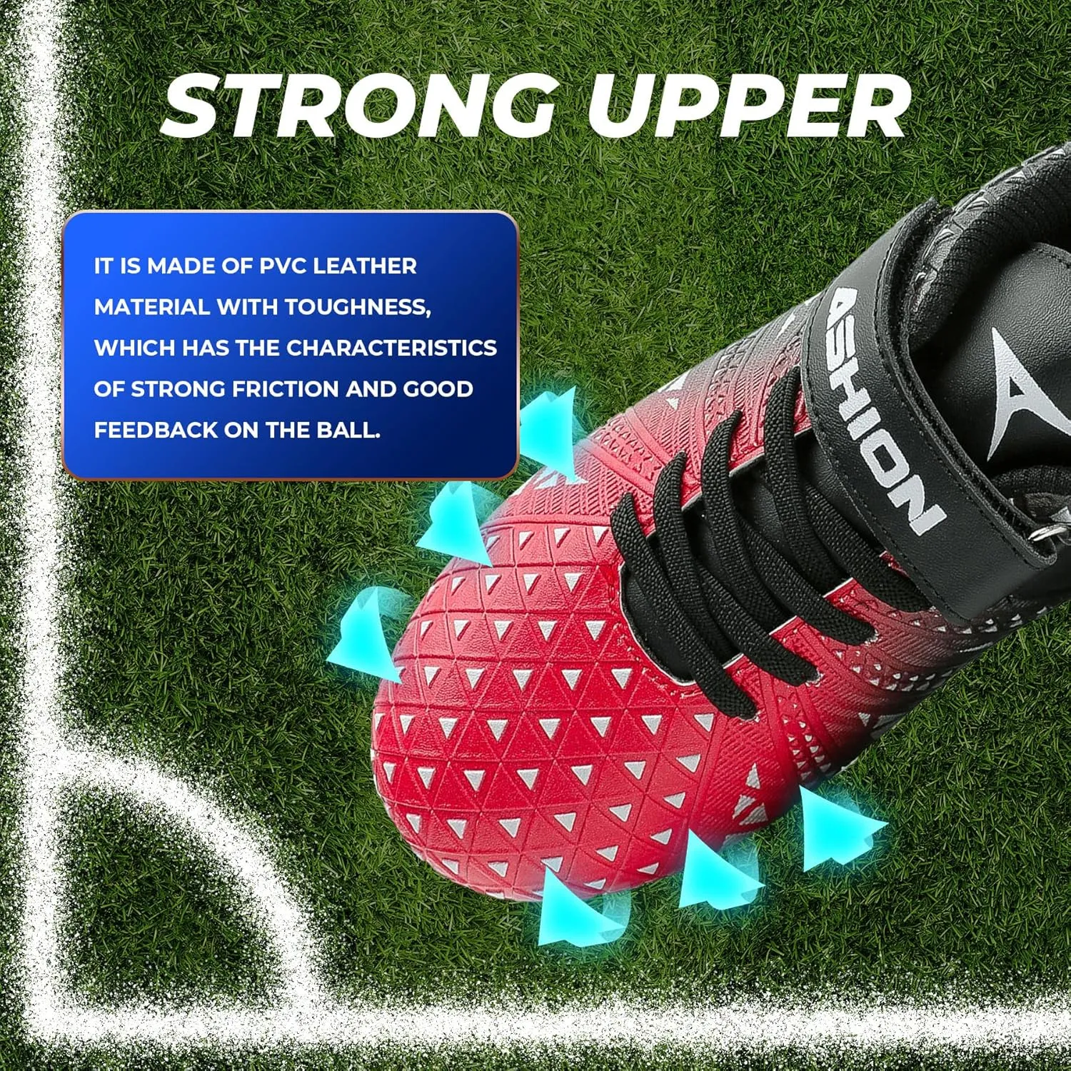 ASHION Kids Soccer Cleats Boys Girls Soccer Shoes Firm Ground Football Shoes for Indoor Outdoor Size (Little Kid/Big Kid)