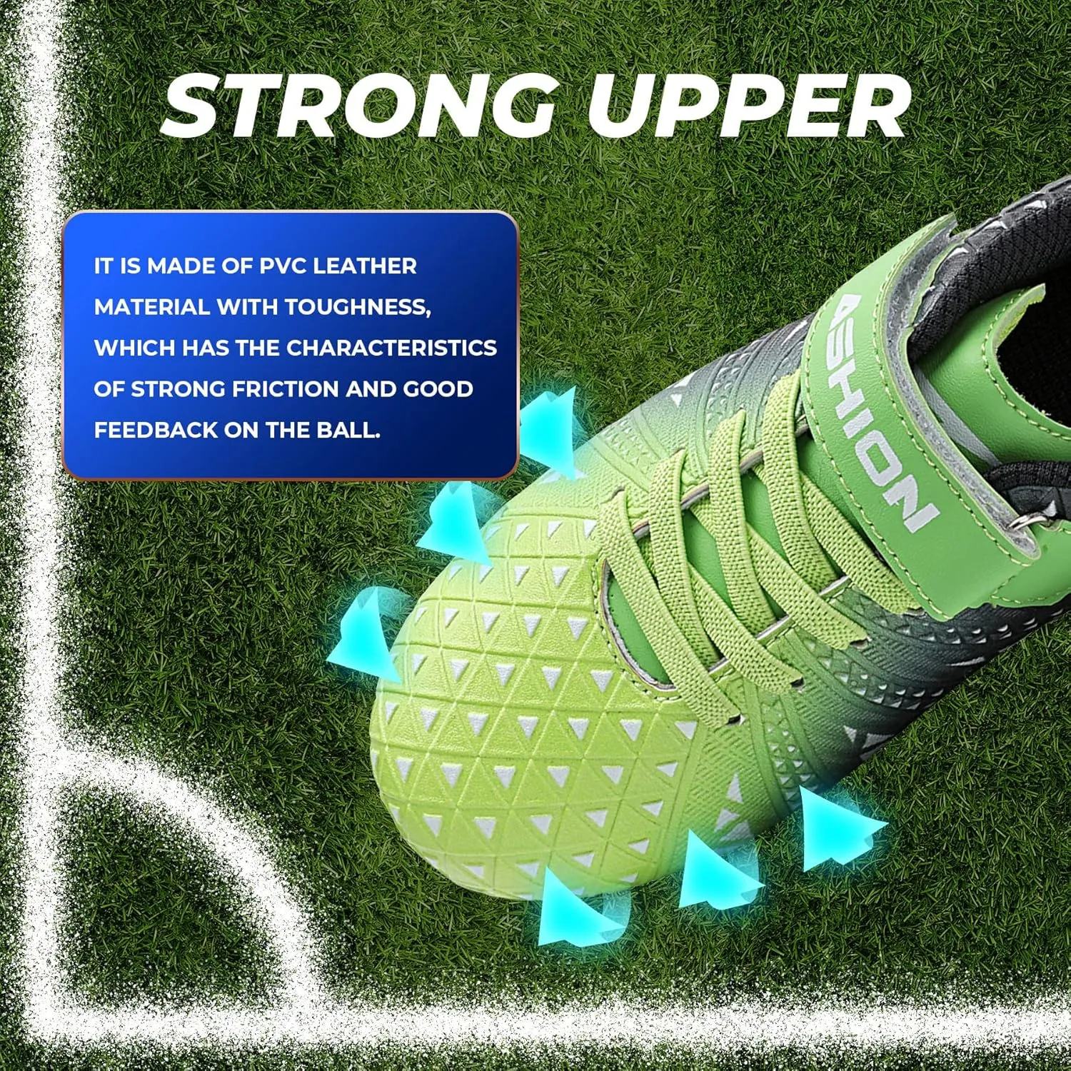 ASHION Kids Soccer Cleats Boys Girls Soccer Shoes Firm Ground Football Shoes for Indoor Outdoor Size (Little Kid/Big Kid)