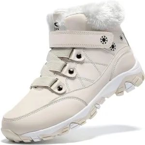 ASHION Womens Snow Boots Warm Fur Lined Winter Boots Comfortable Ankle Booties Outdoor Hiking Boots for Women
