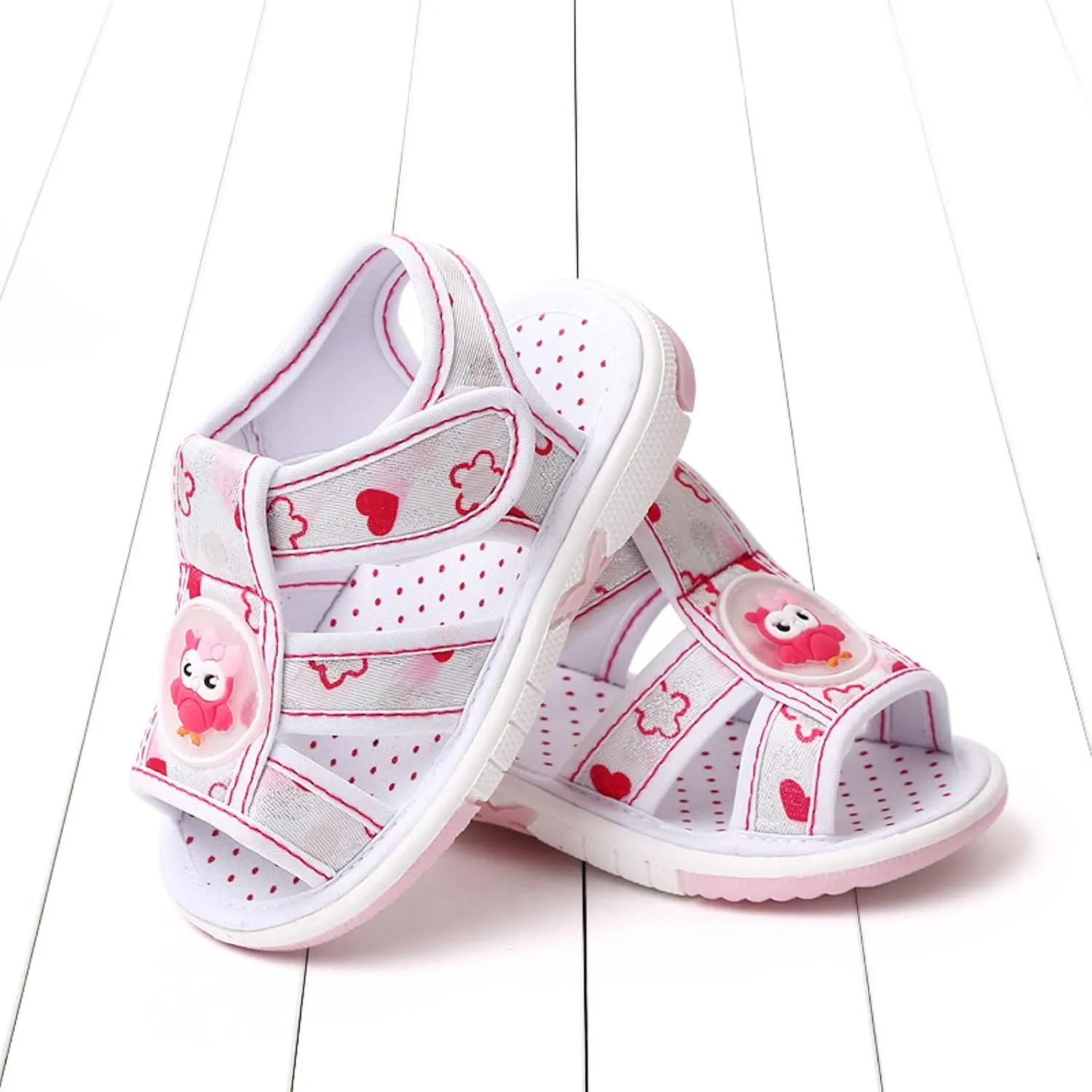 Baby Boy Girl Summer Sandals Infant Squeaky Shoes Lightwight Non-Slip Toddler Flat Bottom Non Slip OpenToe Breathable Soft Infant Sandals