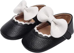 Baby Girl Booties 6-12 Months Infant Girls Single Shoes Ruffles Bowknot First Walkers Shoes Remy-18k Youth Girl's Fashion Flat Lace up Light Weight Glitter Sneaker Athletic Shoes