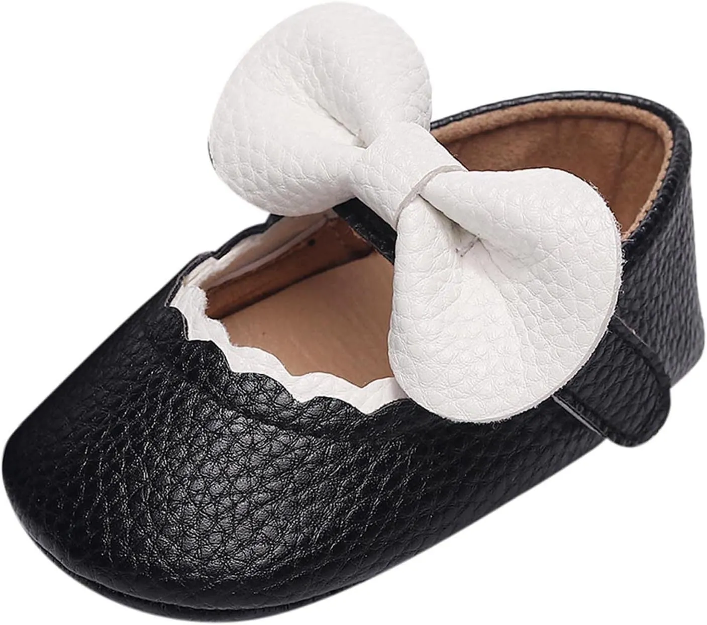Baby Girl Booties 6-12 Months Infant Girls Single Shoes Ruffles Bowknot First Walkers Shoes Remy-18k Youth Girl's Fashion Flat Lace up Light Weight Glitter Sneaker Athletic Shoes