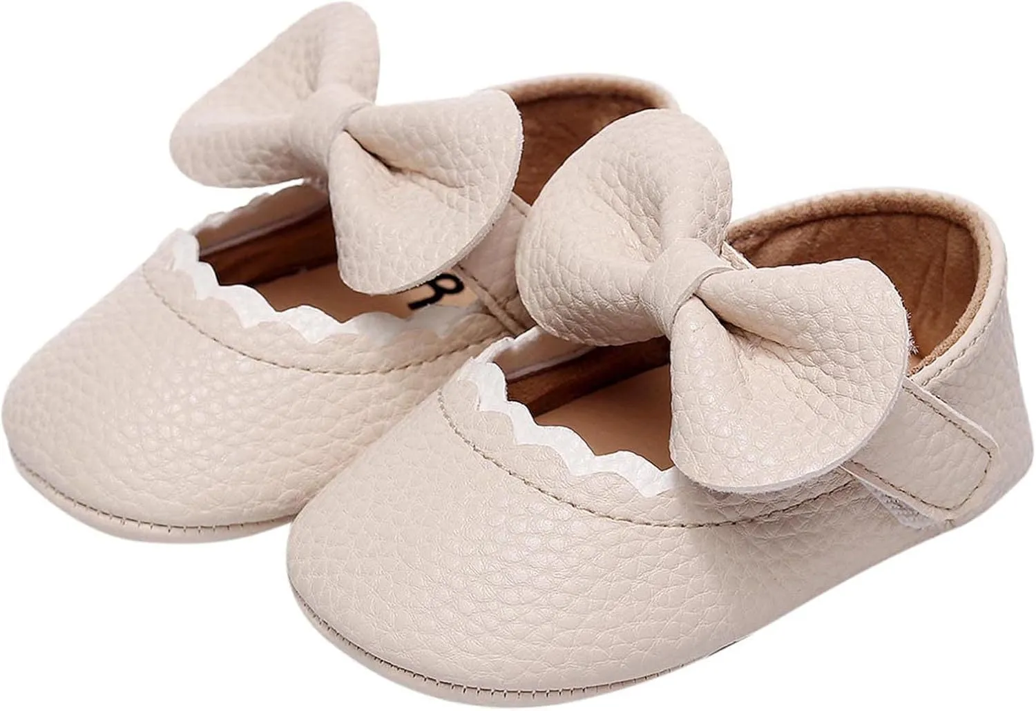 Baby Girl Booties 6-12 Months Infant Girls Single Shoes Ruffles Bowknot First Walkers Shoes Remy-18k Youth Girl's Fashion Flat Lace up Light Weight Glitter Sneaker Athletic Shoes