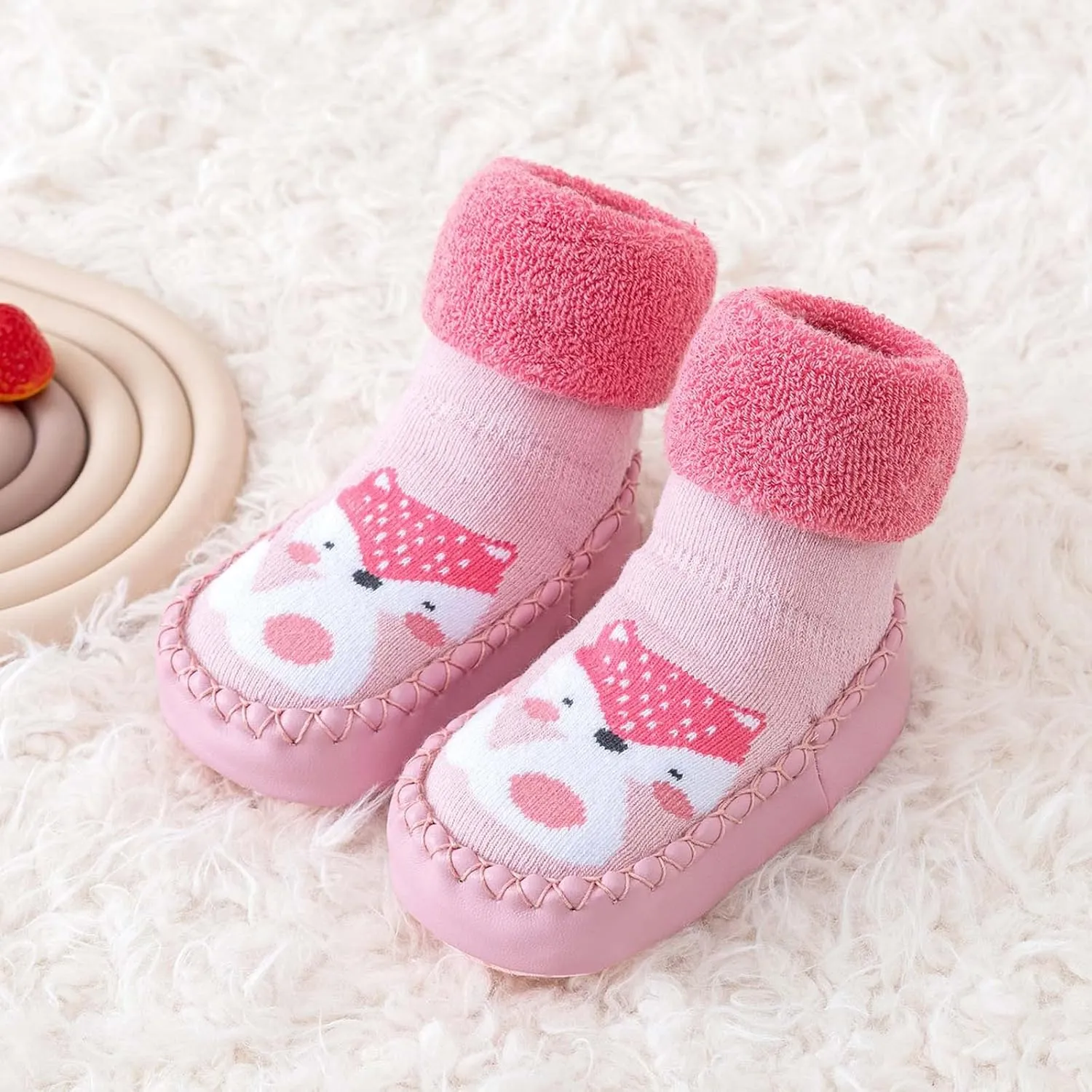 Baby Sock Shoes Children Toddler Autumn Winter Boys Girls Floor Sports Shoes Socks Shoes Flat White Shoes B