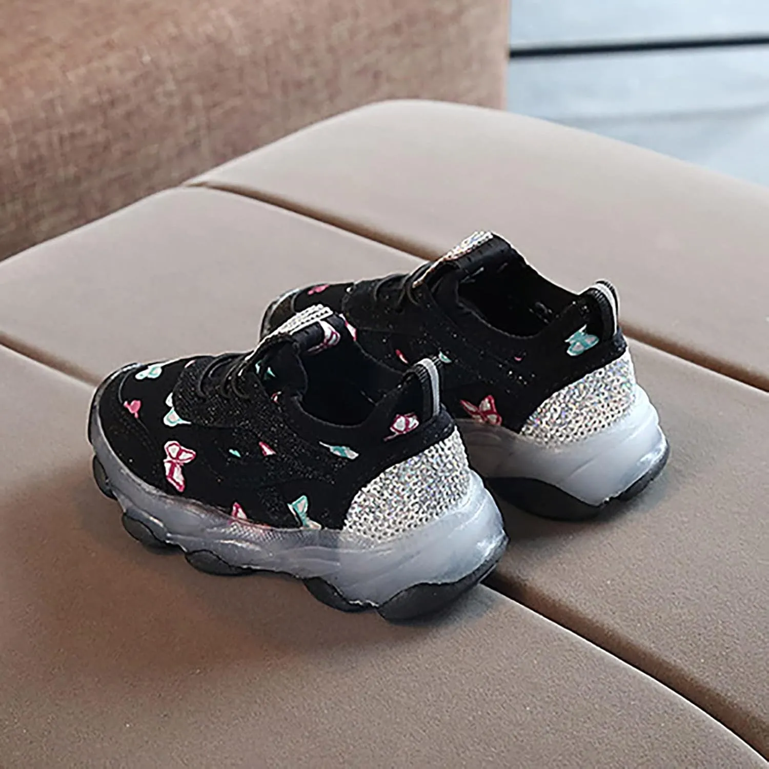 Black Shoes for Girls,Toddler Kids Shoes Breathable Infant Baby Soft Mesh Sneakers Shoes 1-6 Years