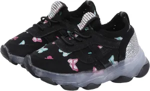 Black Shoes for Girls,Toddler Kids Shoes Breathable Infant Baby Soft Mesh Sneakers Shoes 1-6 Years