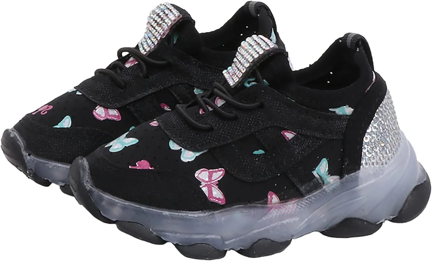 Black Shoes for Girls,Toddler Kids Shoes Breathable Infant Baby Soft Mesh Sneakers Shoes 1-6 Years