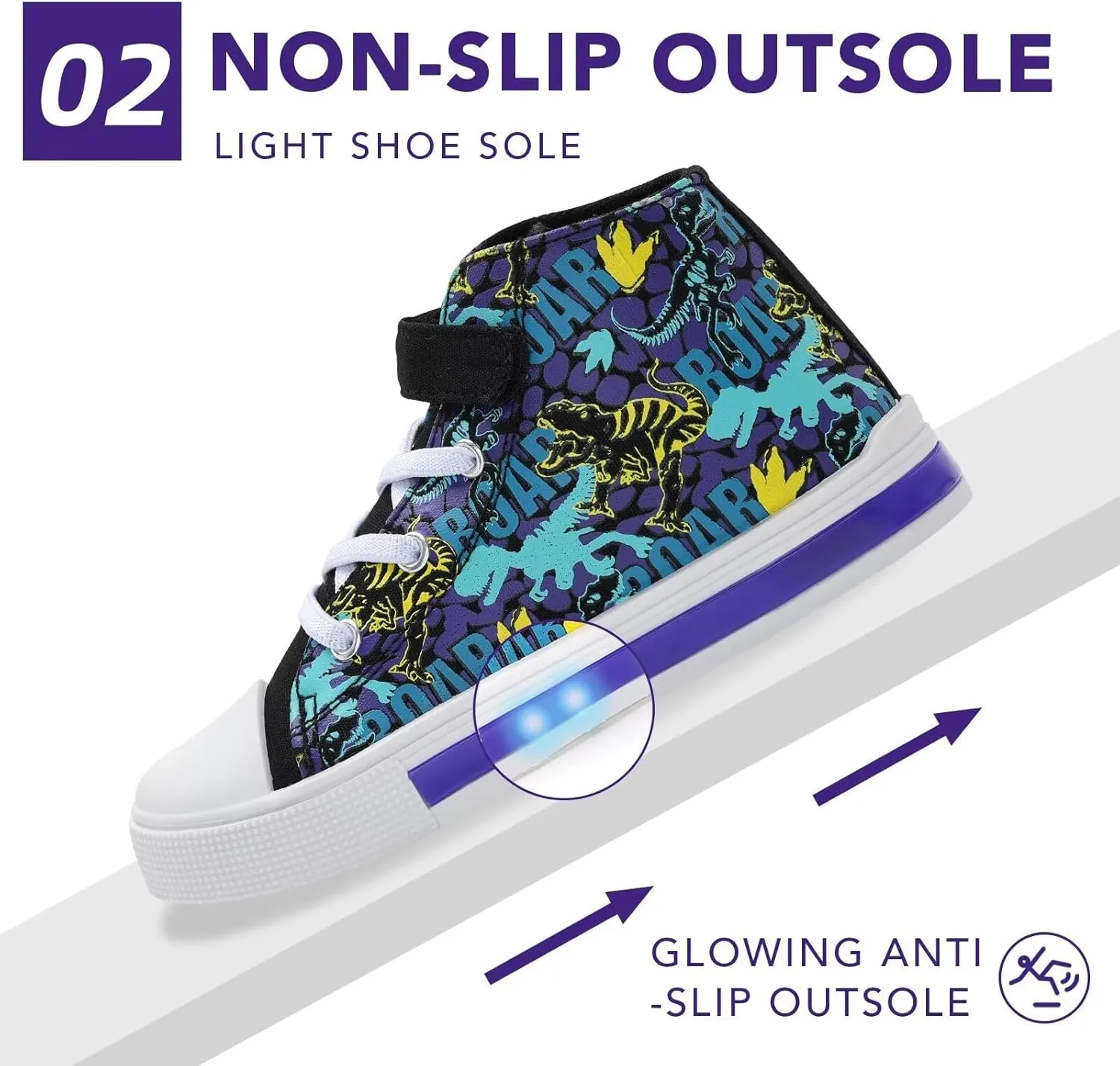 Boys Girls Light Up Sneakers Toddler Canvas High Top Fashion Sneaker Kids Casual Walking Shoes