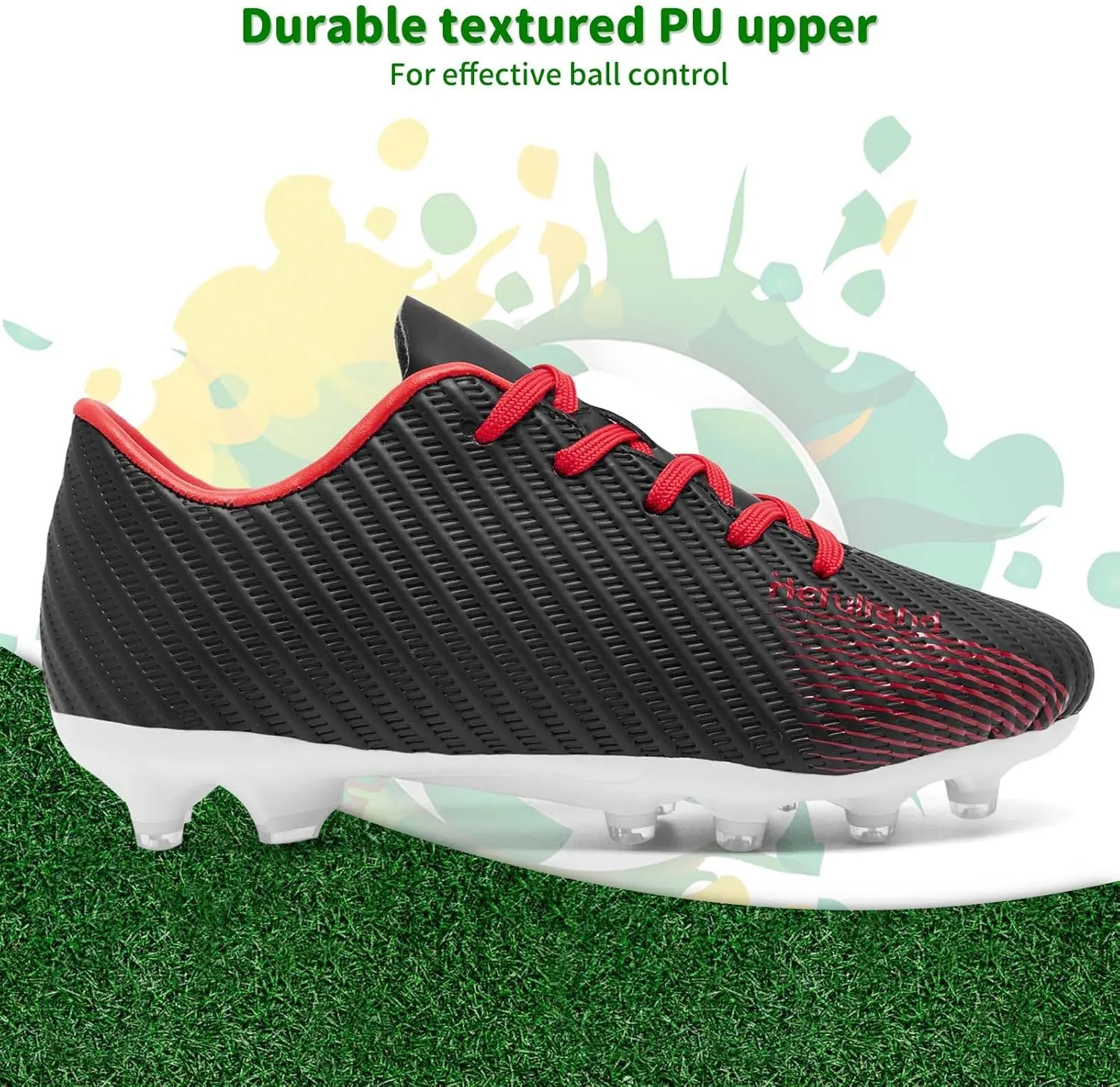 Boys Girls Soccer Cleats Youth Firm Groud Soccer Shoes Athletic Outdoor Training Football Cleats for Little/Big Kids