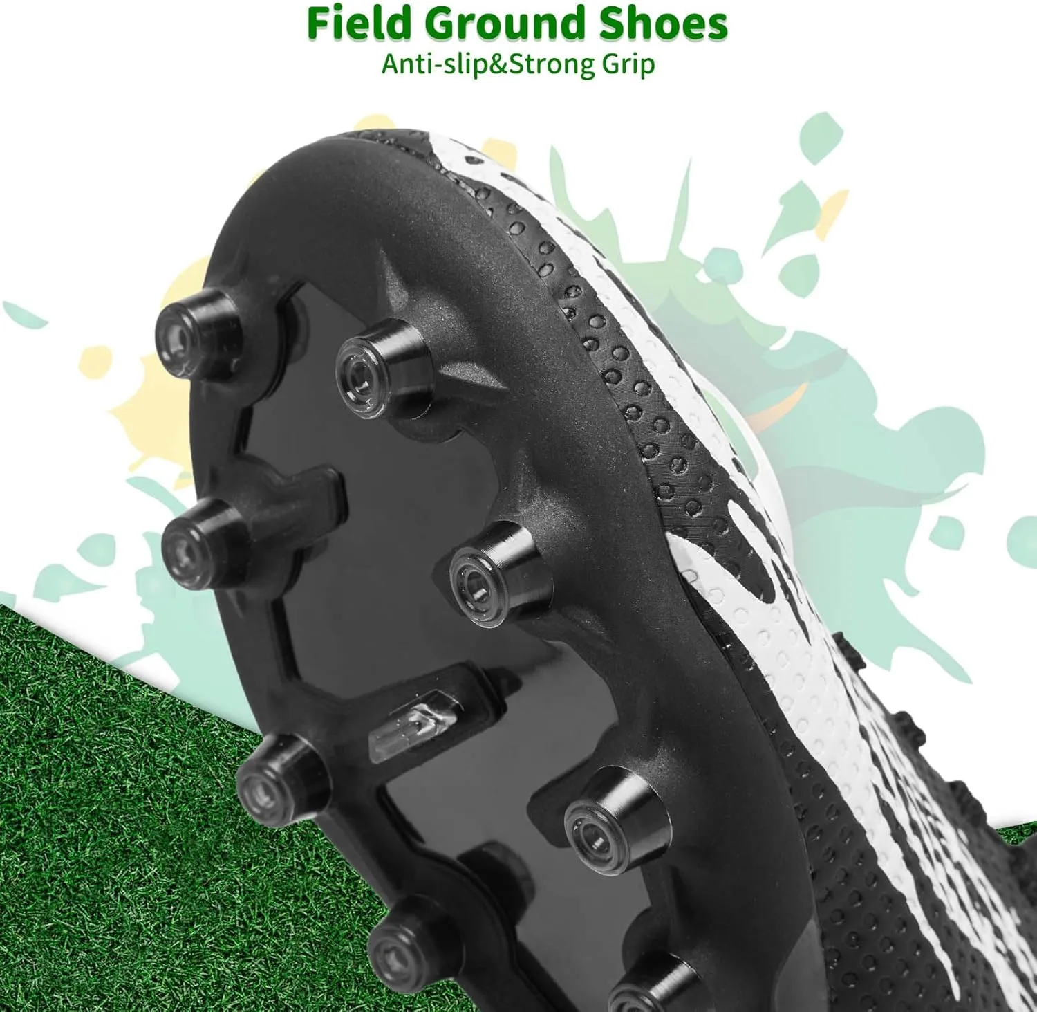 Boys Girls Soccer Cleats Youth Firm Groud Soccer Shoes Athletic Outdoor Training Football Cleats for Little/Big Kids