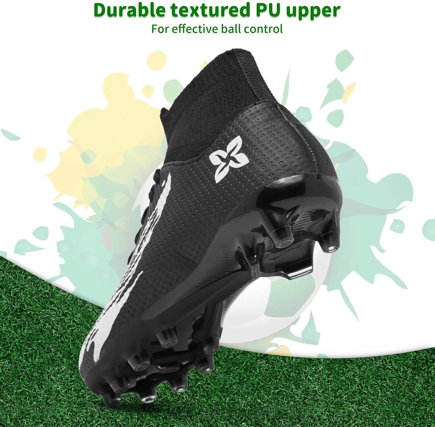 Boys Girls Soccer Cleats Youth Firm Groud Soccer Shoes Athletic Outdoor Training Football Cleats for Little/Big Kids