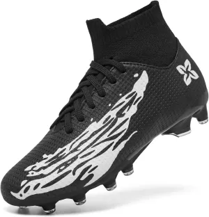 Boys Girls Soccer Cleats Youth Firm Groud Soccer Shoes Athletic Outdoor Training Football Cleats for Little/Big Kids