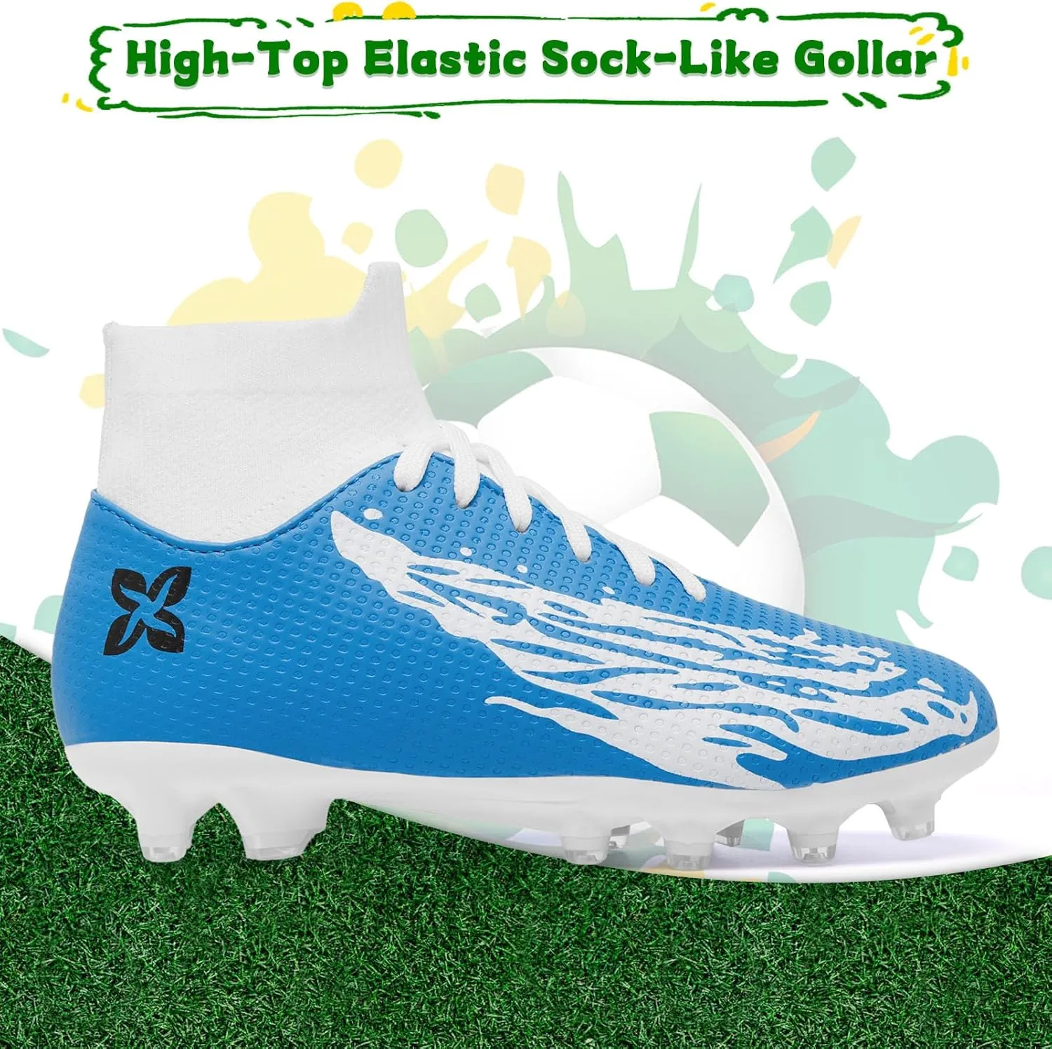 Boys Girls Soccer Cleats Youth Firm Groud Soccer Shoes Athletic Outdoor Training Football Cleats for Little/Big Kids