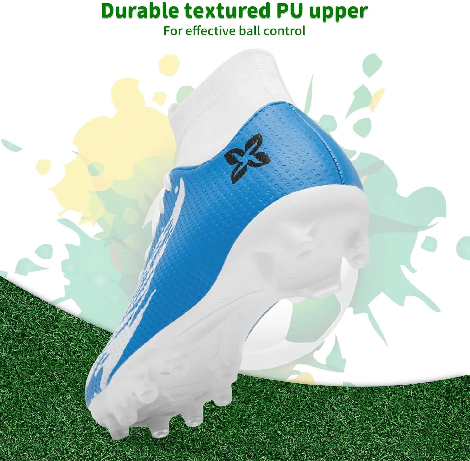 Boys Girls Soccer Cleats Youth Firm Groud Soccer Shoes Athletic Outdoor Training Football Cleats for Little/Big Kids