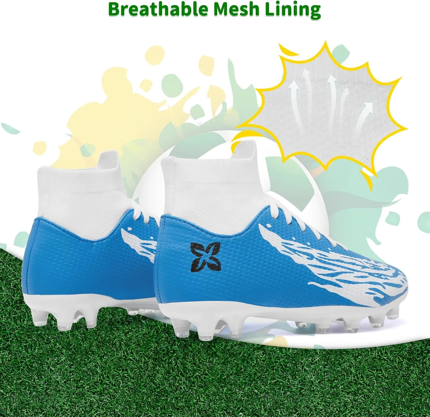 Boys Girls Soccer Cleats Youth Firm Groud Soccer Shoes Athletic Outdoor Training Football Cleats for Little/Big Kids