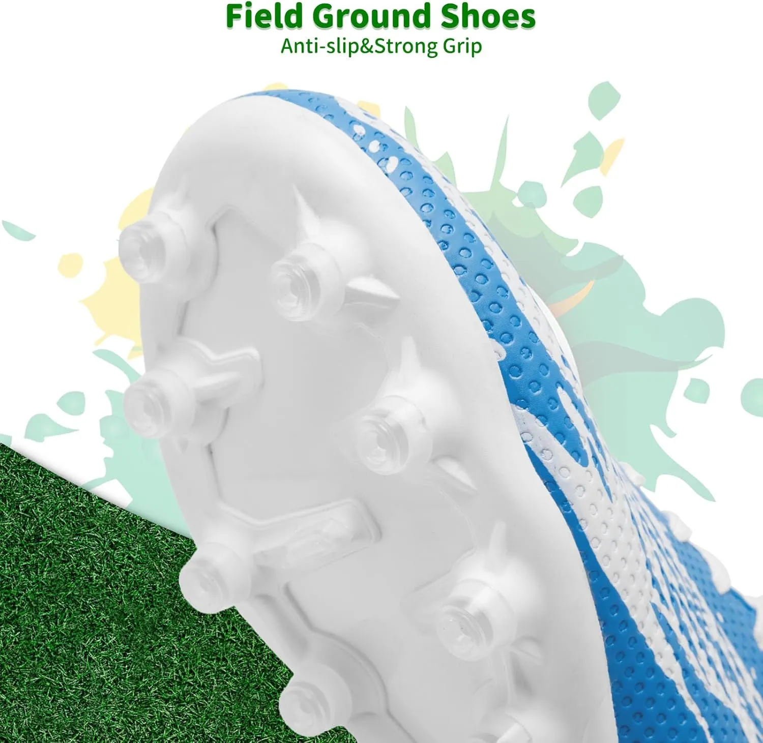 Boys Girls Soccer Cleats Youth Firm Groud Soccer Shoes Athletic Outdoor Training Football Cleats for Little/Big Kids