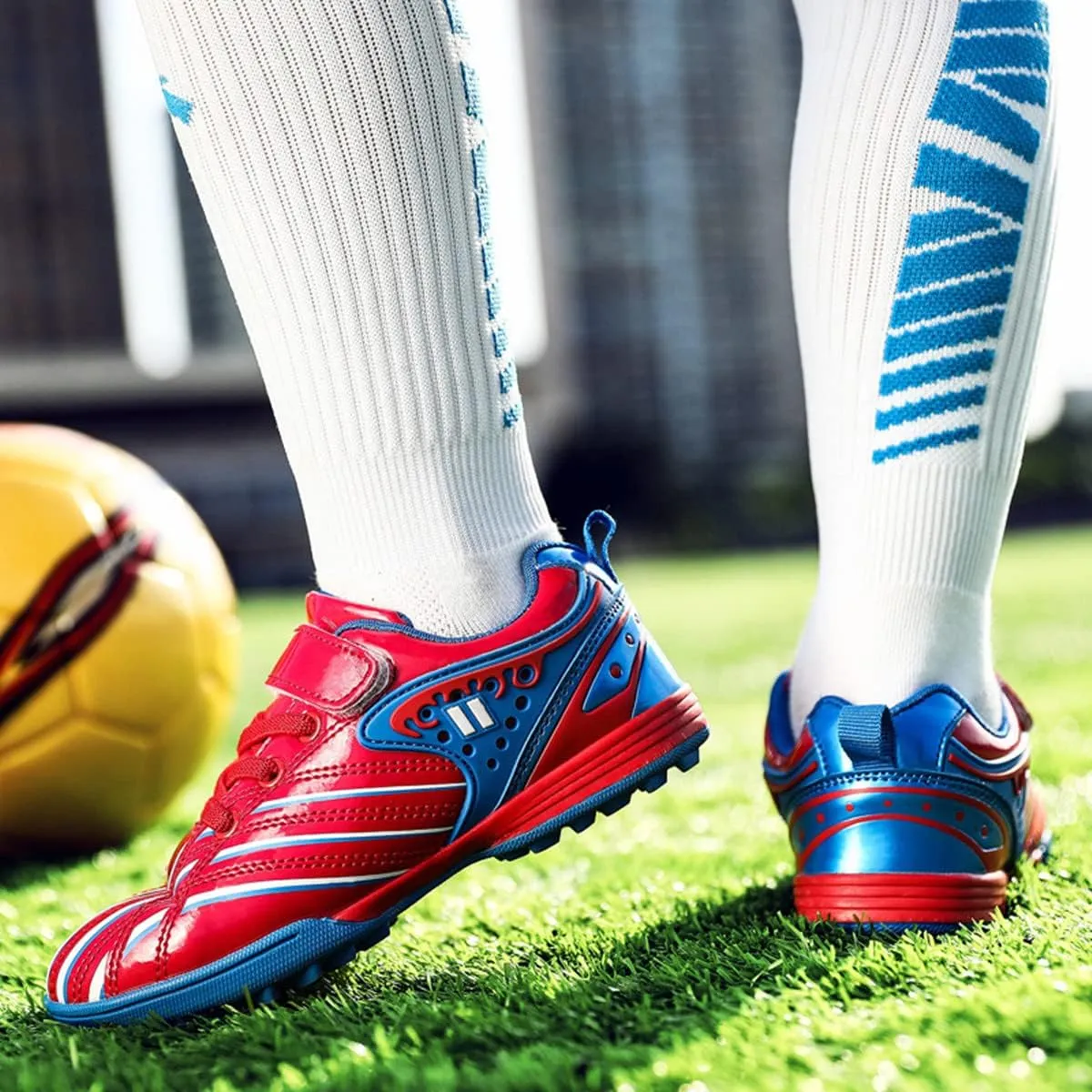 Boys Kids Youth Soccer Cleats Anti-Slip Football Boot Artificial Ground Soccer Shoes