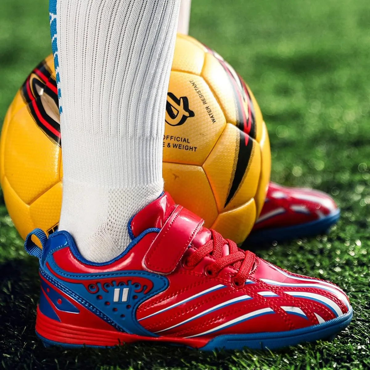 Boys Kids Youth Soccer Cleats Anti-Slip Football Boot Artificial Ground Soccer Shoes