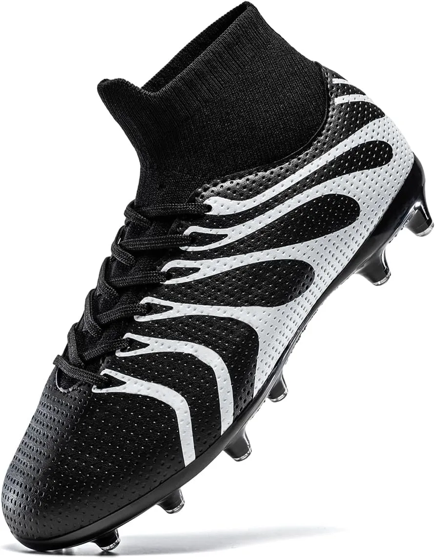 Boys Soccer Cleats for Kids Athletic Turf Shoes for Outdoor Training Easy to Wear Kids Soccer Shoes