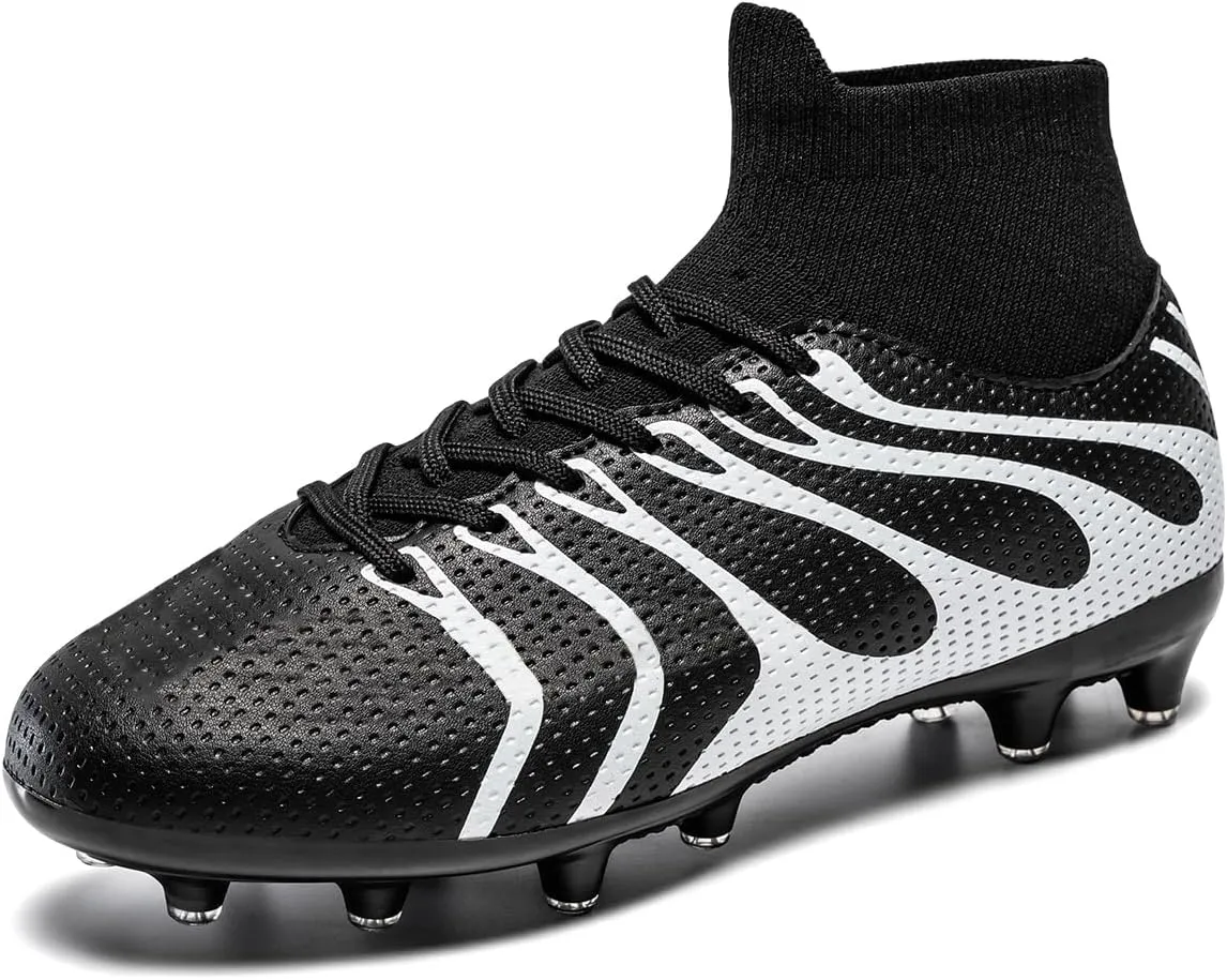 Boys Soccer Cleats for Kids Athletic Turf Shoes for Outdoor Training Easy to Wear Kids Soccer Shoes