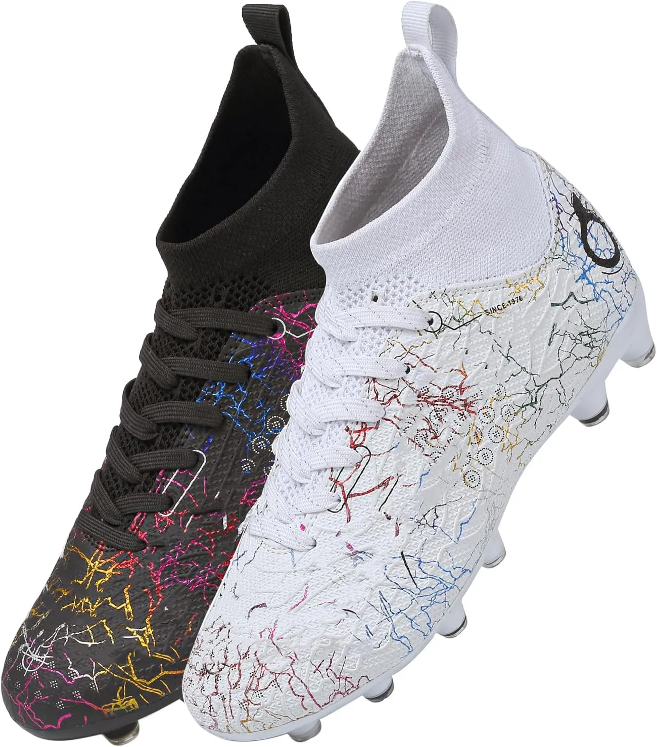 Boys' Soccer Shoes Kids Firm Ground Soccer Cleats Girls Athletic Sneakers Outdoor Turf Football Shoes for Little/Big Kid