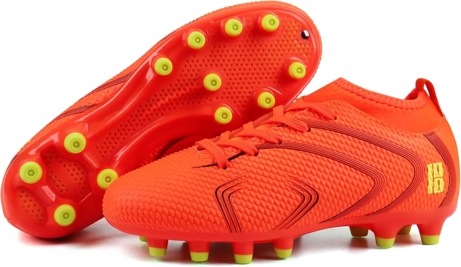 brooman Kids Firm Ground Soccer Cleats Boys Girls Outdoor Football Shoes