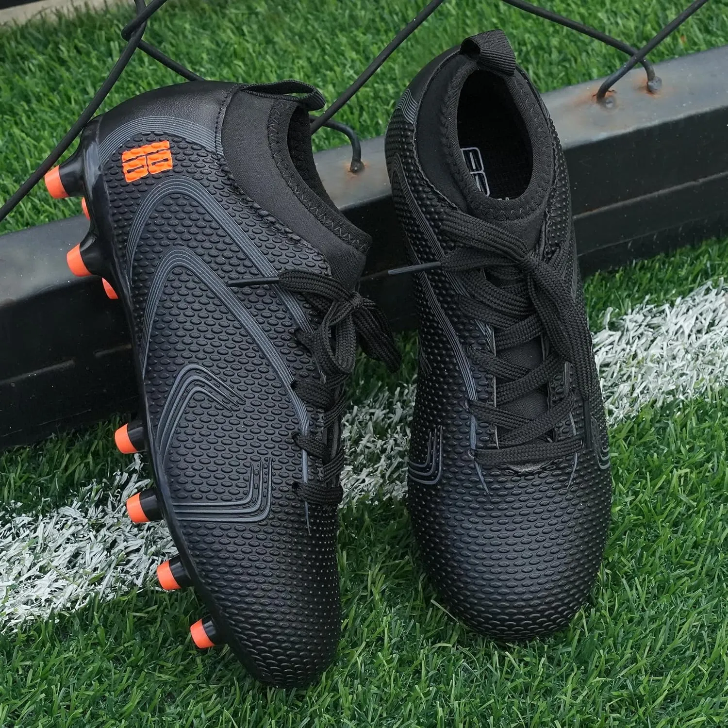 brooman Kids Firm Ground Soccer Cleats Boys Girls Outdoor Football Shoes