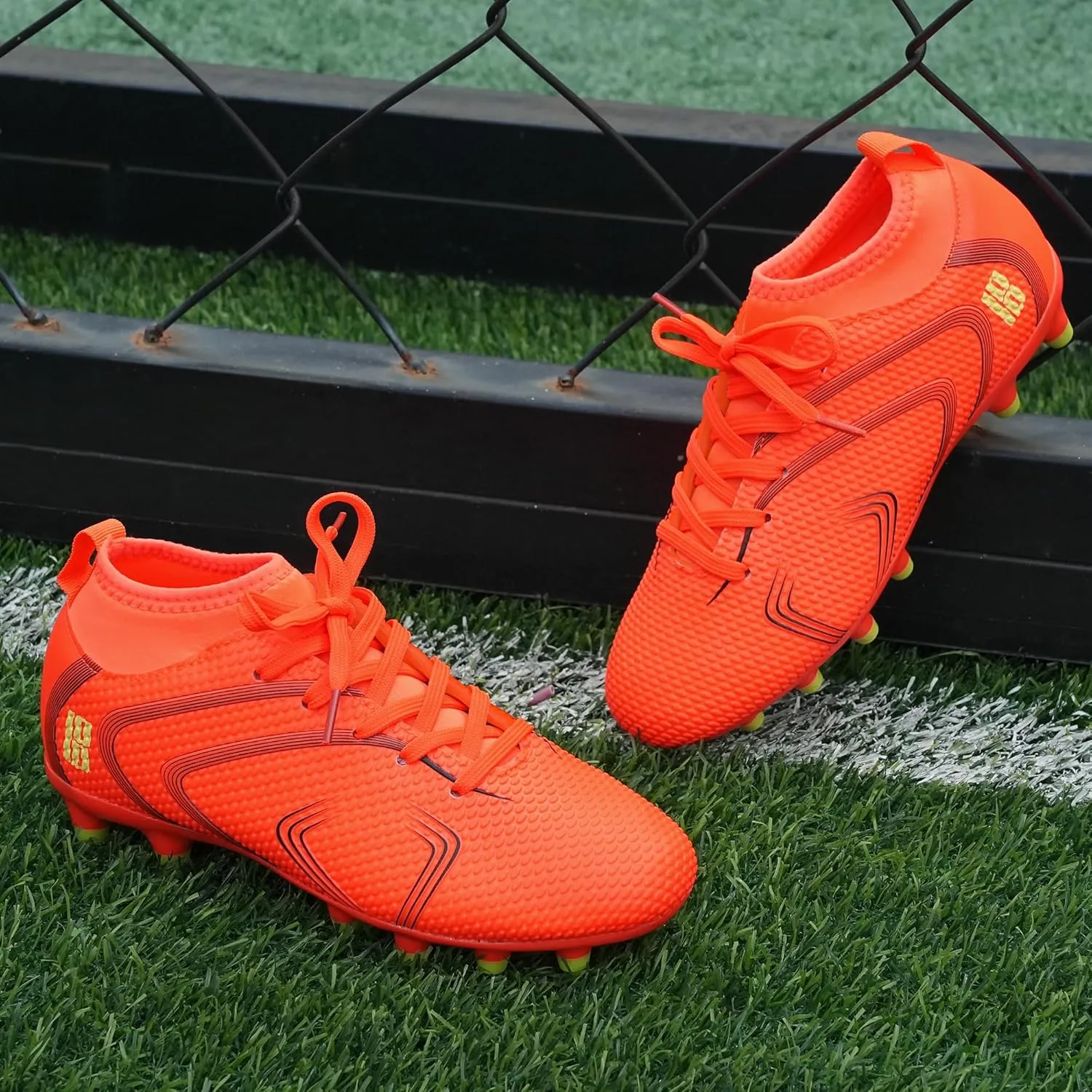 brooman Kids Firm Ground Soccer Cleats Boys Girls Outdoor Football Shoes