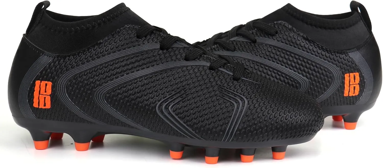brooman Kids Firm Ground Soccer Cleats Boys Girls Outdoor Football Shoes