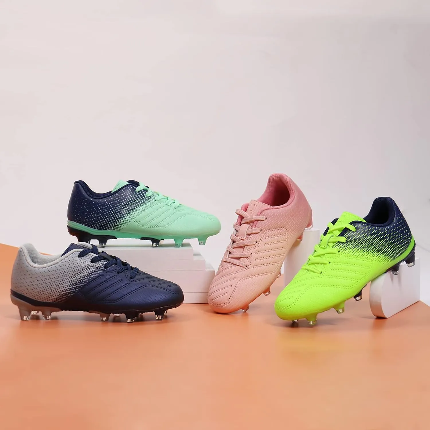 brooman Kids Soccer Cleats Boys Girls Athletic Outdoor Football Shoes