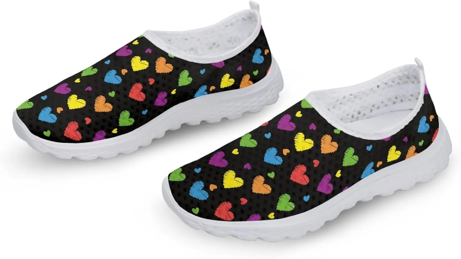 Casual Slip On Flats Sneakers for Women's Air Mesh Running Shoes Outdoor Sport Training Shoes Non Slip Lightweight Breathable Fashion