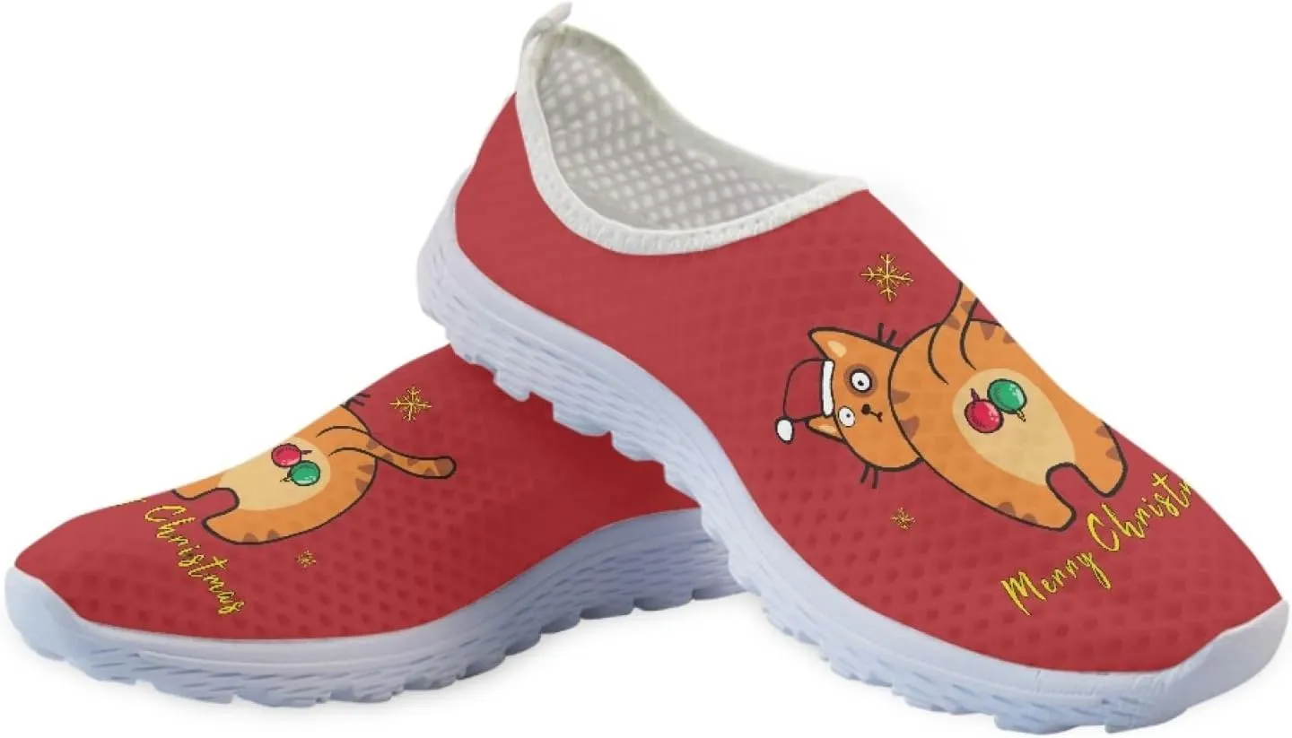 Casual Slip On Flats Sneakers for Women's Air Mesh Running Shoes Outdoor Sport Training Shoes Non Slip Lightweight Breathable Fashion